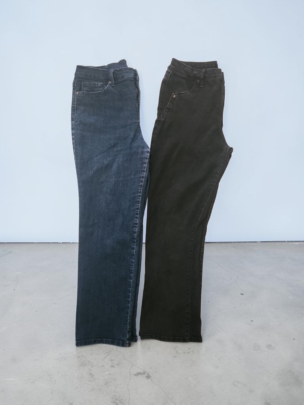 Two-Pack Slim Straight Jeans - Dark Blue & Black - Picture 3 of 3
